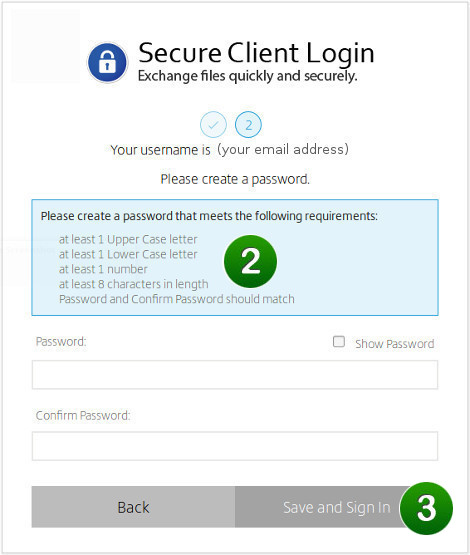 Secure Client Login Step 2 and 3, a client portal from SBW Financial Services, Inc